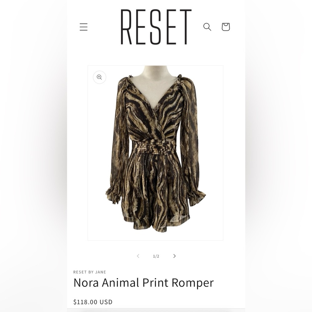 Reset by Jane Animal Print Romper